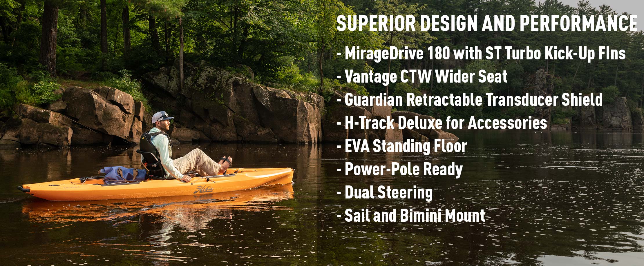 Hobie Outback 2019+ Mirage Drive Pedal Fishing Kayak Overview and