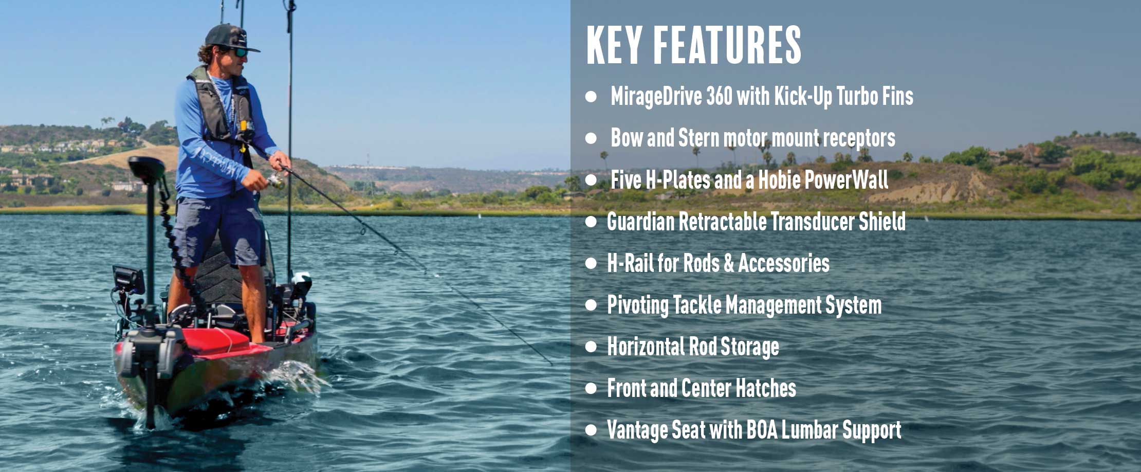 Mirage Pro Angler 14 with 360XR Drive Technology Features